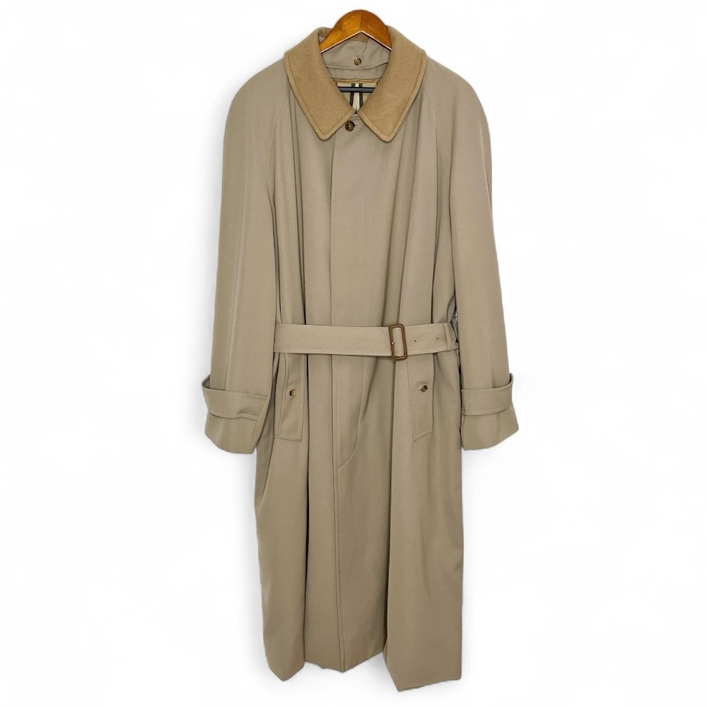 Burberry Men’s Mens Camden Trench Coat Jacket Wool Tan Long Belt Belted 46 XL - Picture 16 of 16